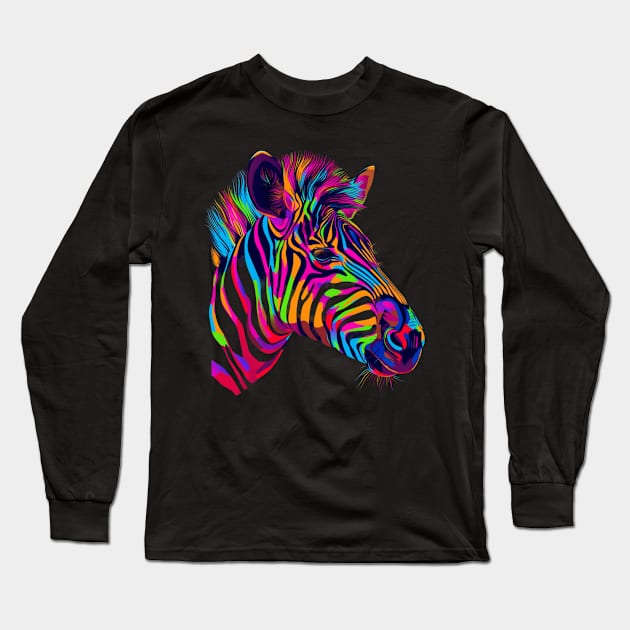 Zebra Fearsome Fighters Long Sleeve T-Shirt by Infinity Painting